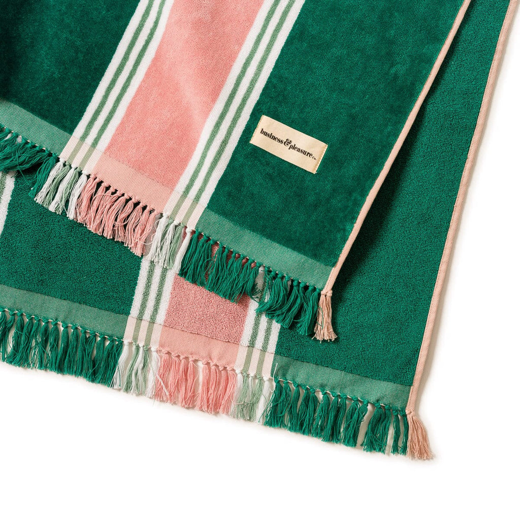 The Beach Blanket - Bistro Green Stripe