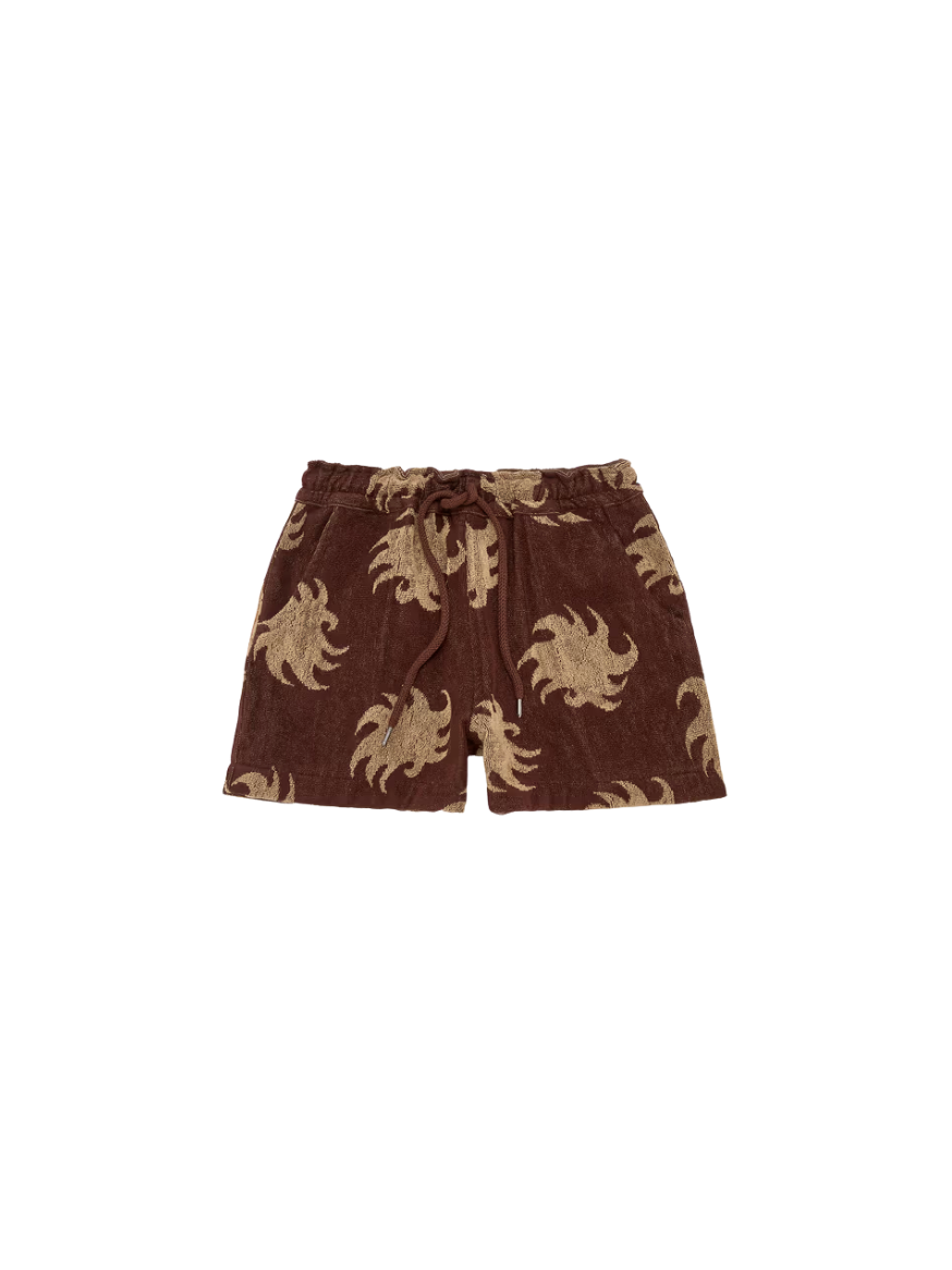 Mocha Ember Drizzle Terry Shorts