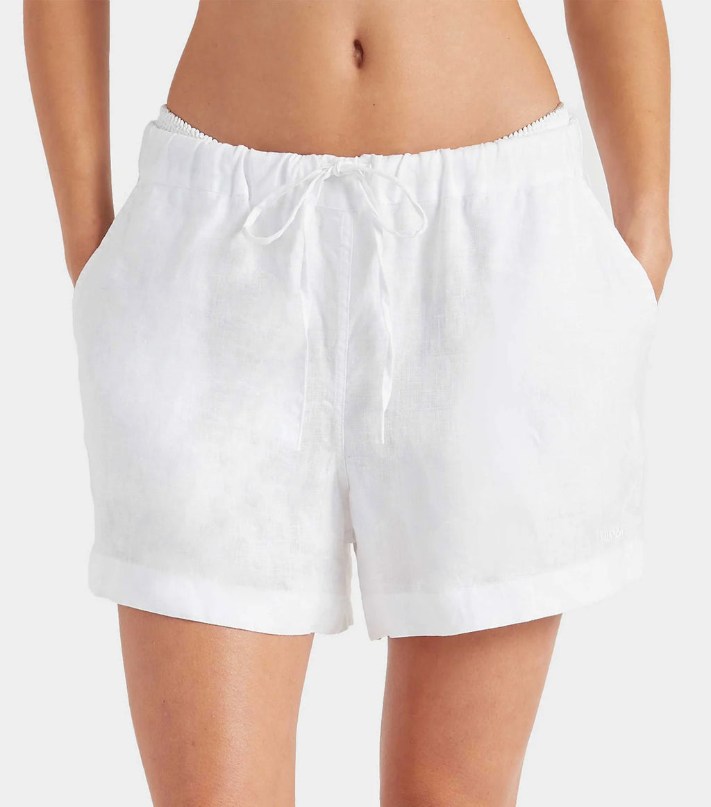 Embroided Linen Shorts