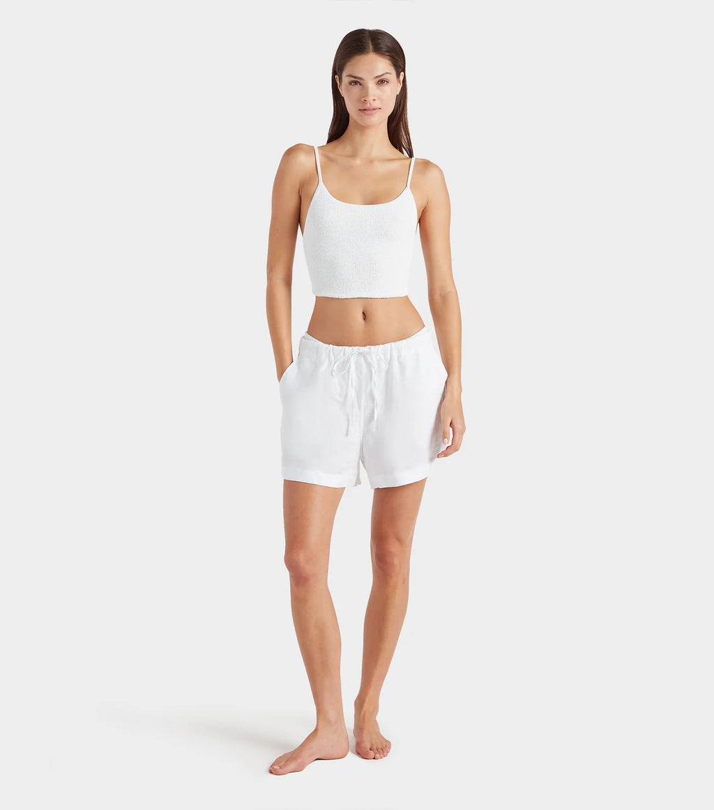Embroided Linen Shorts
