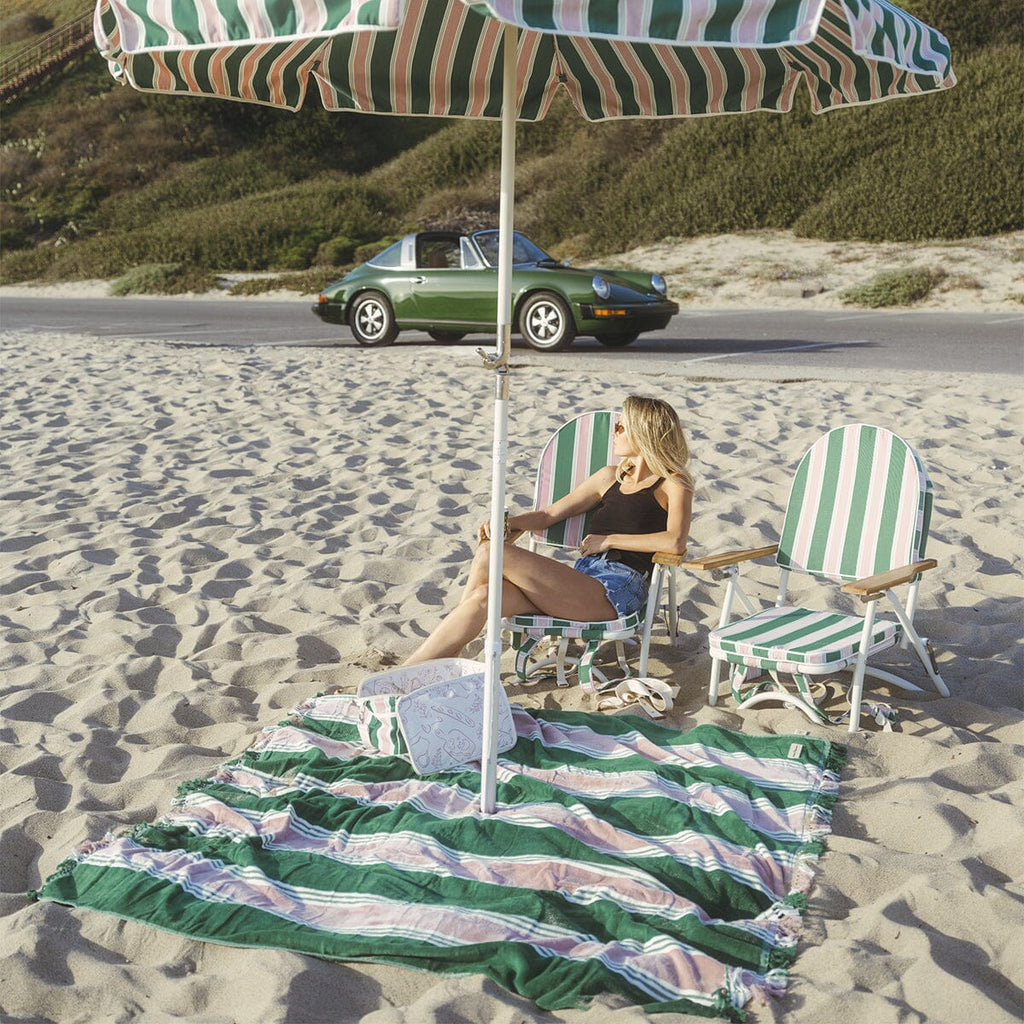 The Beach Blanket - Bistro Green Stripe