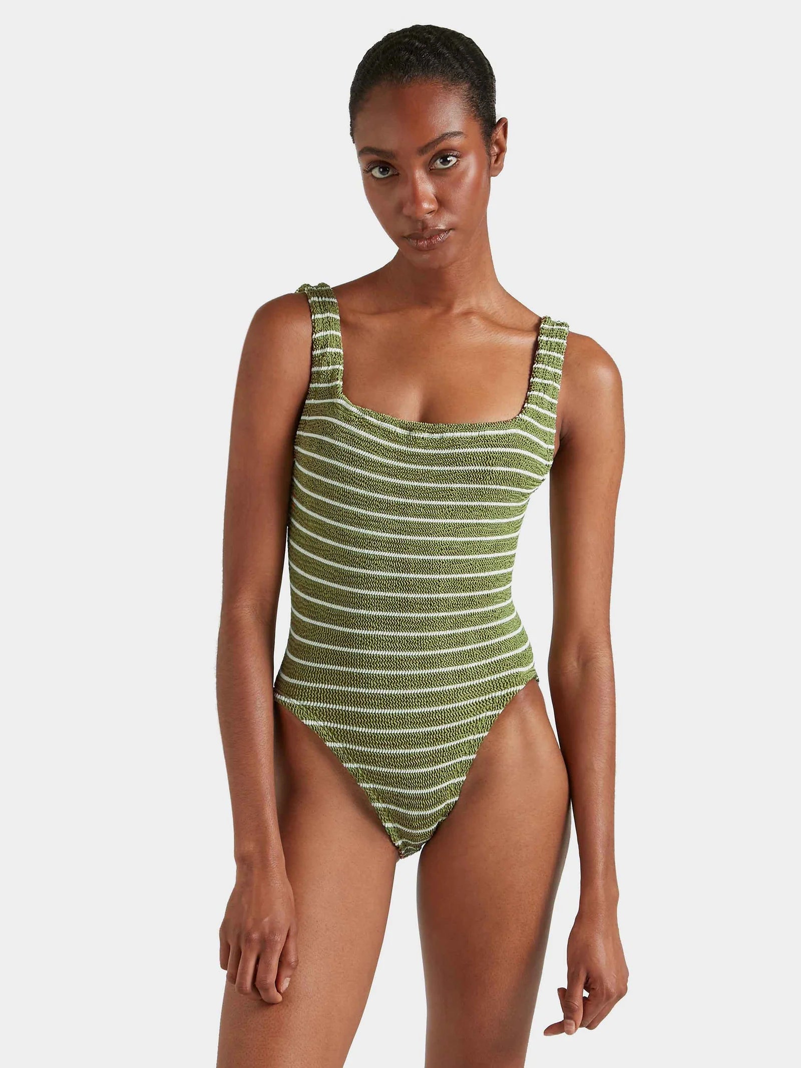 Square Neck Swim Stripe