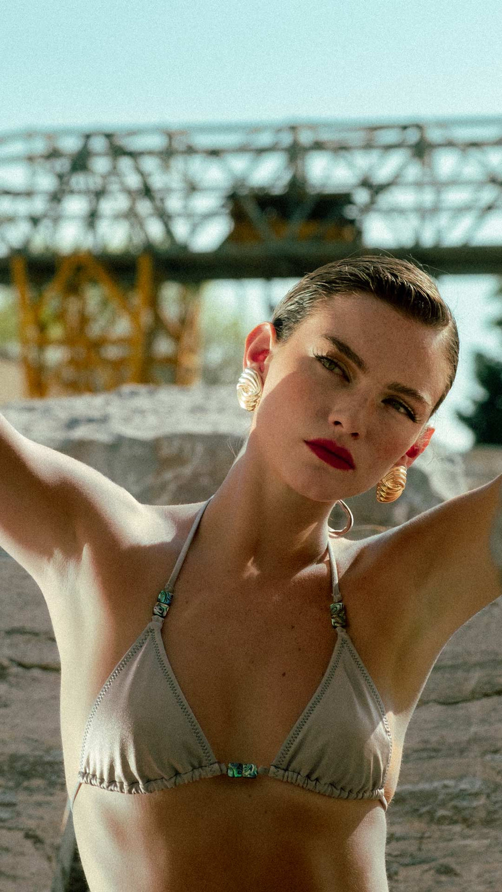 Creta Abalone Silver Bikini Top