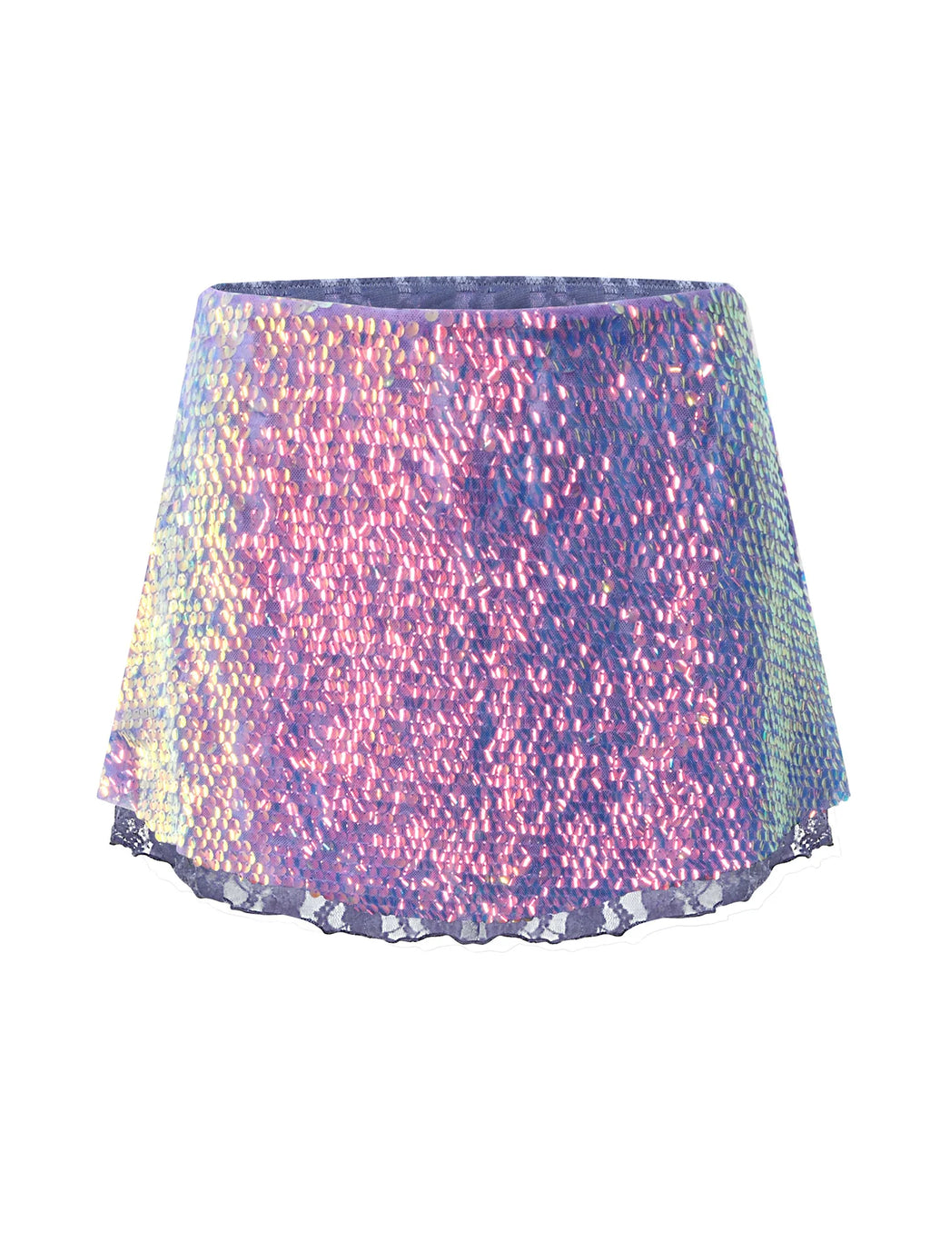 Hydra Sequin And Lace Mini Skirt