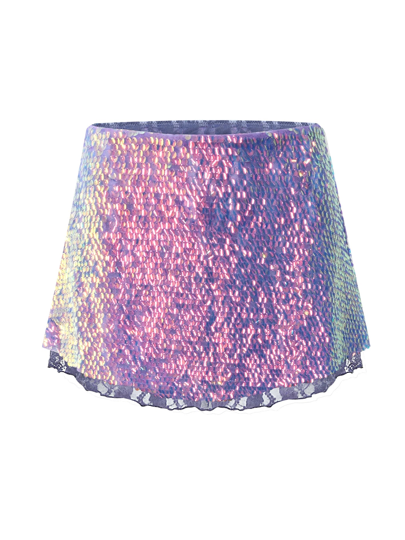 Hydra Sequin And Lace Mini Skirt